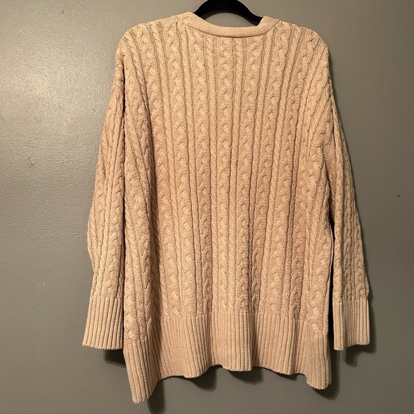 NWT Anne Klein Latte Heather Crystal Button Oversized Cardigan 2X - Picture 11 of 11